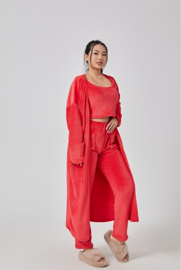 Cozy 3PCS Women’s Lounge Pajama Set – Winter Warm Outfit