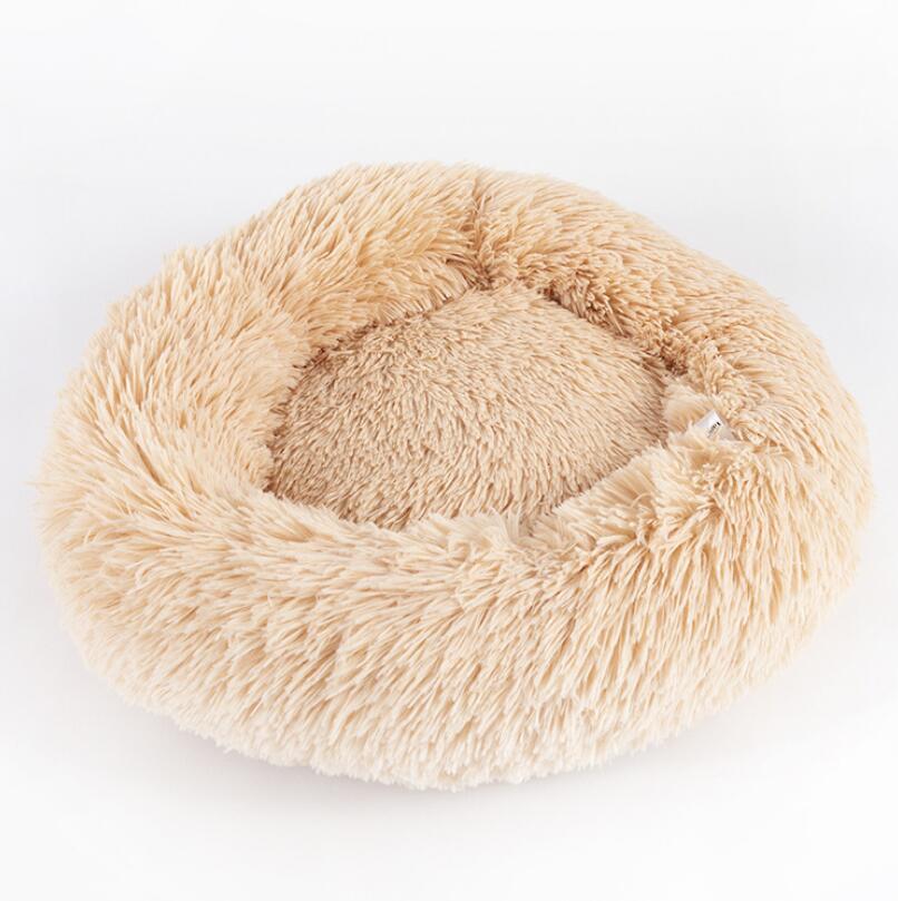 Round Plush Pet Bed – Cozy Nest for Small Dogs & Cats