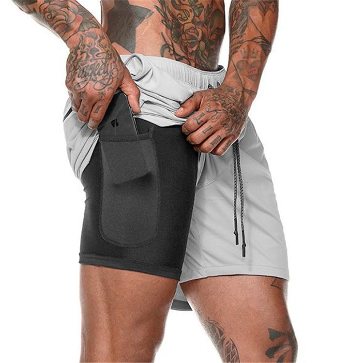 Men’s Pocket Compression Shorts – Workout Running Gym Training Underwear