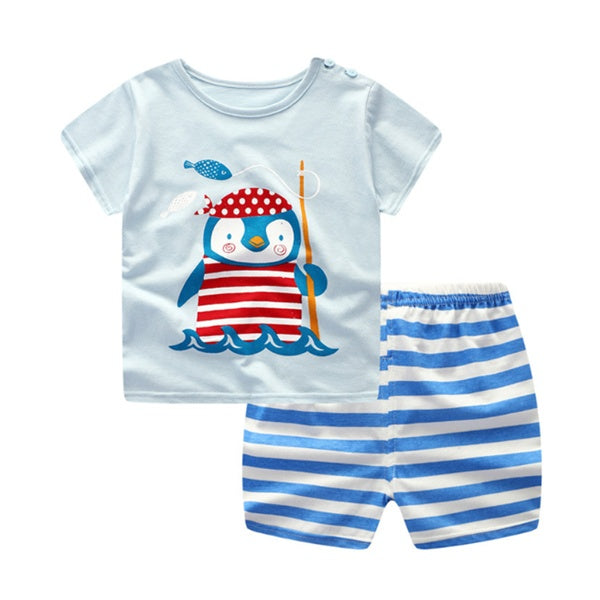 Cartoon Baby Clothes Set – Summer T-Shirt & Casual Outfit for Boys & Girls