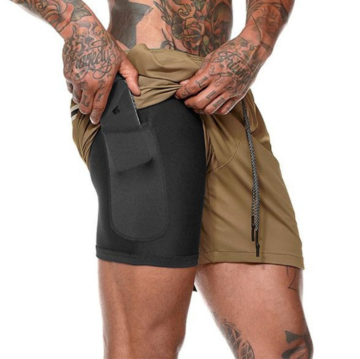 Men’s Pocket Compression Shorts – Workout Running Gym Training Underwear