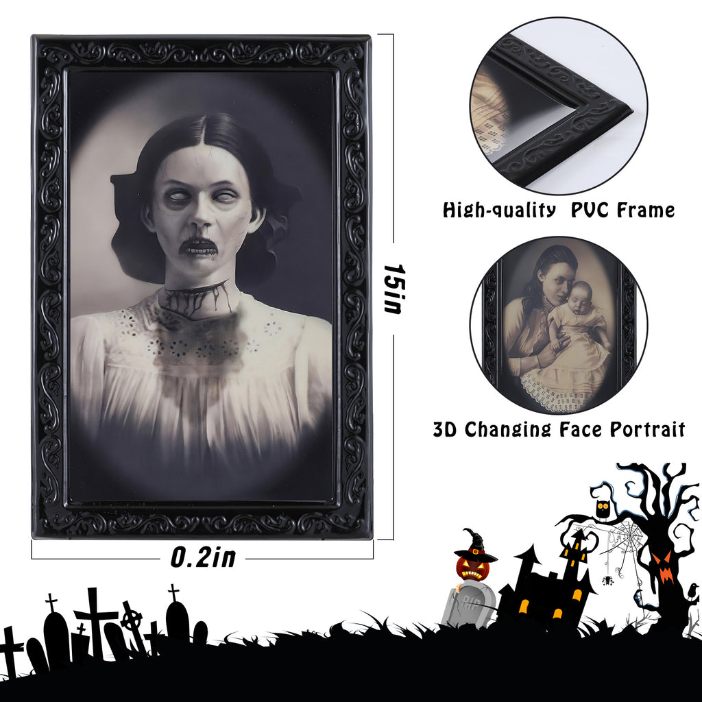 3D Changing Face Frame – Scary Halloween Wall Decoration
