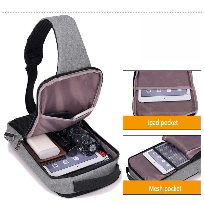 Anti-Theft USB Charging Chest Bag – Smart Travel Sling