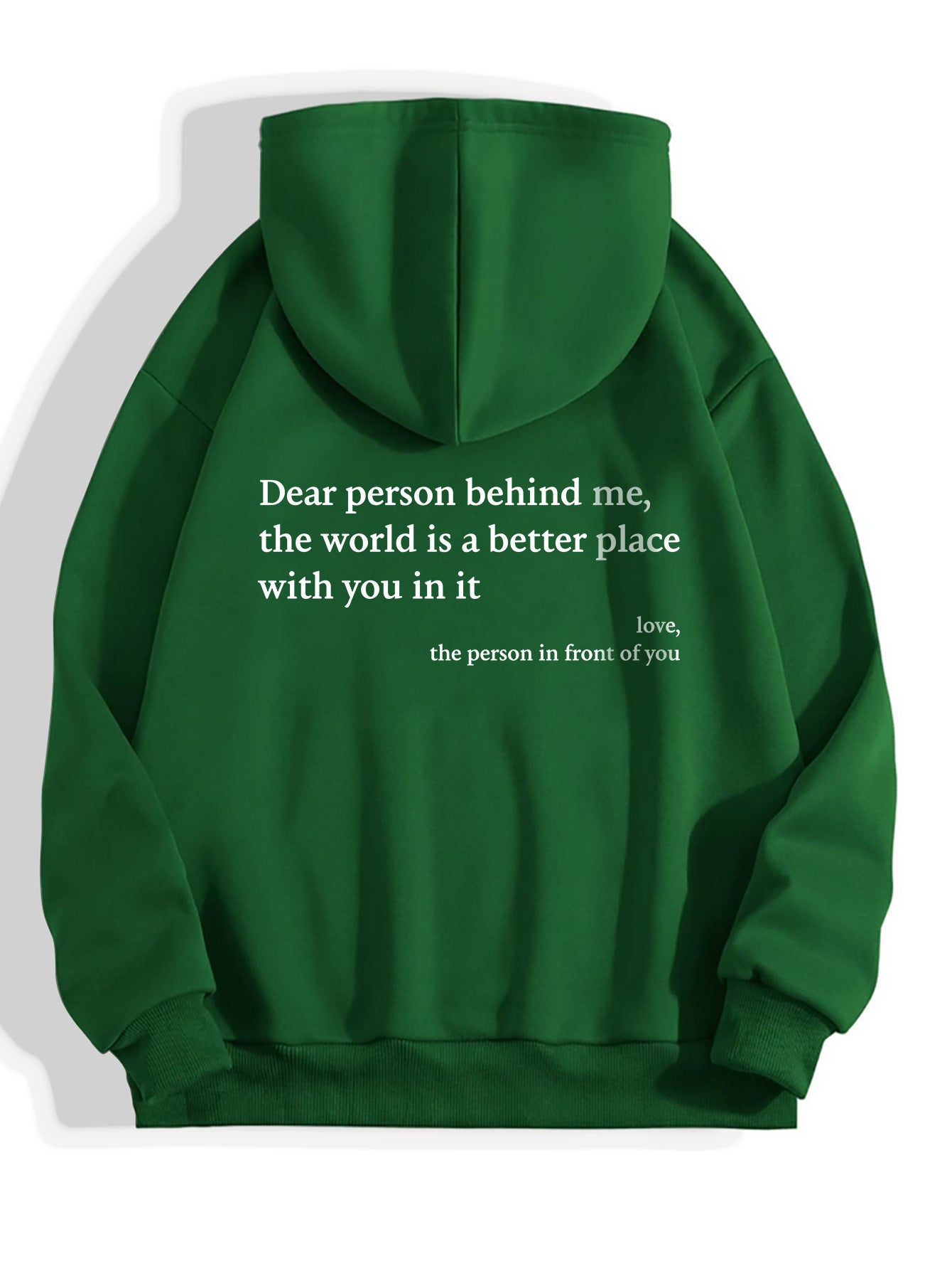 Women’s Plush Hoodie – “Dear Person Behind Me” Letter Print Sweatshirt