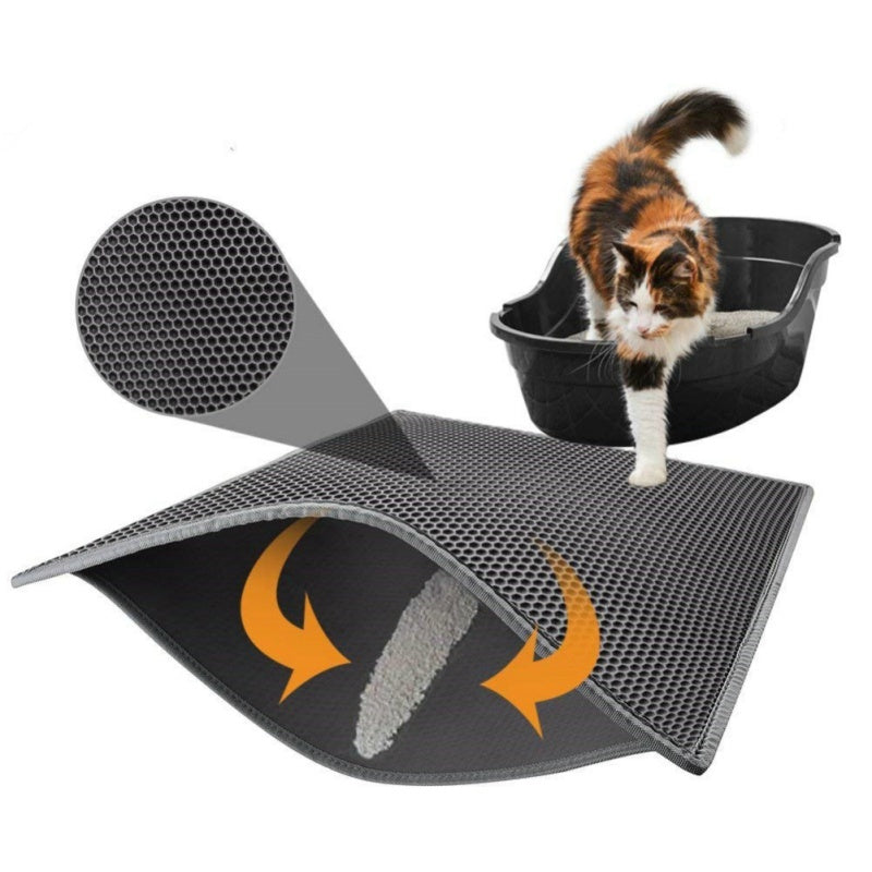Honeycomb Cat Litter Mat – Waterproof & Urine-Proof Pad