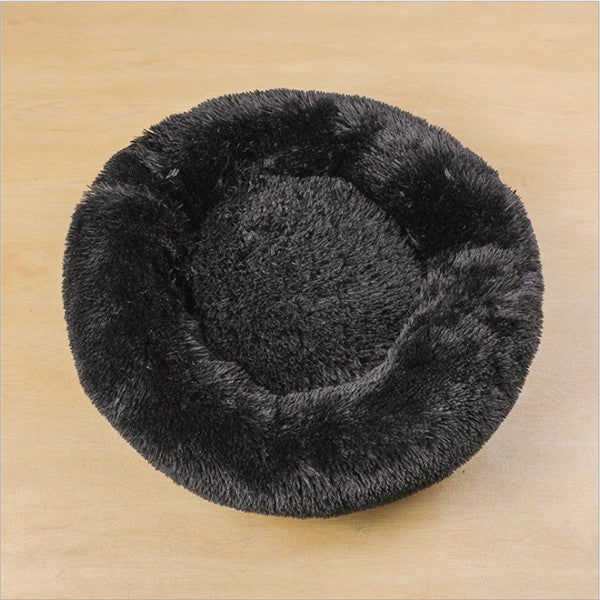 Round Plush Pet Bed – Cozy Nest for Small Dogs & Cats