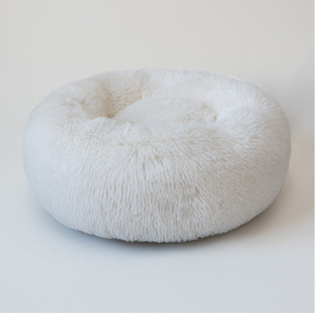 Round Plush Pet Bed – Cozy Nest for Small Dogs & Cats