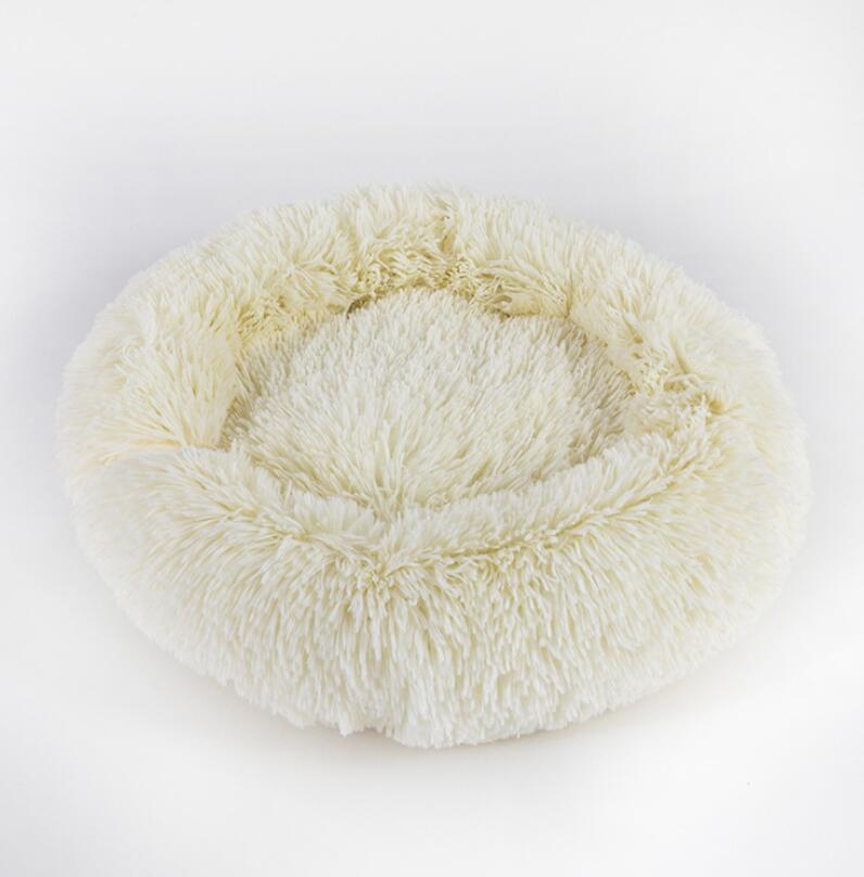Round Plush Pet Bed – Cozy Nest for Small Dogs & Cats