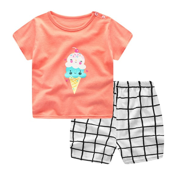 Cartoon Baby Clothes Set – Summer T-Shirt & Casual Outfit for Boys & Girls