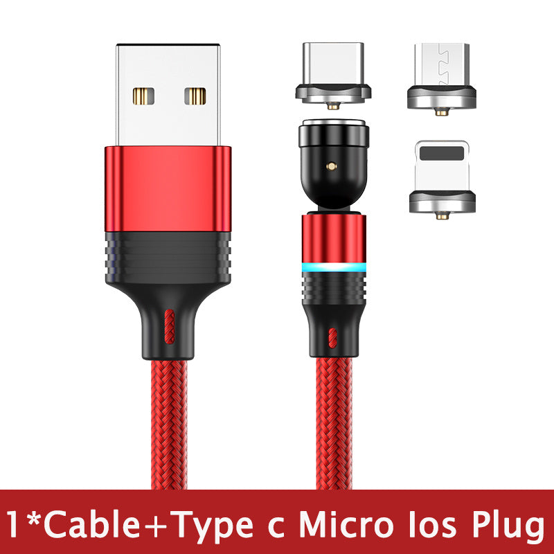 540° Magnetic Fast Charging Cable – Rotating USB Type-C Charger