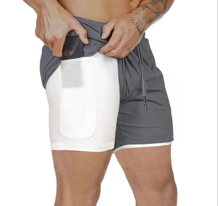 Men’s Pocket Compression Shorts – Workout Running Gym Training Underwear