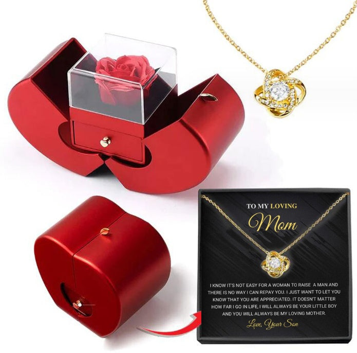 Elegant Eternal Rose Jewelry Box – Apple-Shaped Gift for Her