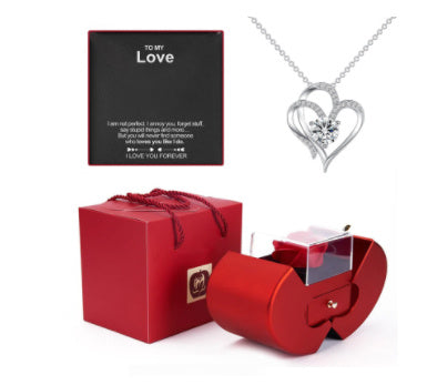 Elegant Eternal Rose Jewelry Box – Apple-Shaped Gift for Her