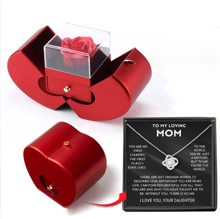 Elegant Eternal Rose Jewelry Box – Apple-Shaped Gift for Her