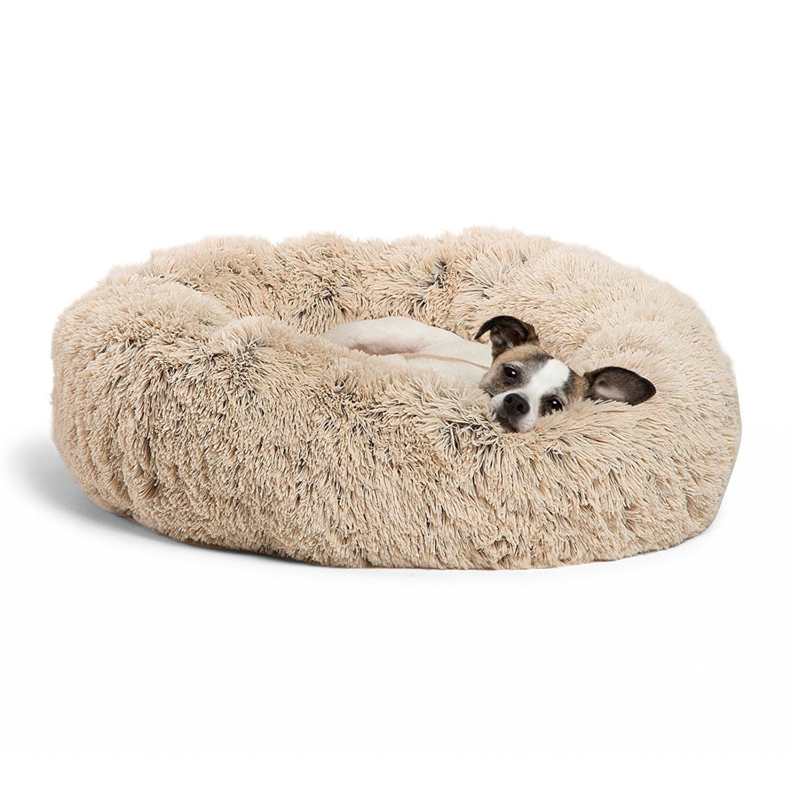 Round Plush Pet Bed – Cozy Nest for Small Dogs & Cats