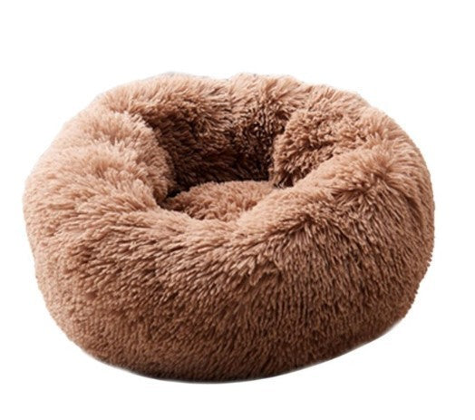 Round Plush Pet Bed – Cozy Nest for Small Dogs & Cats