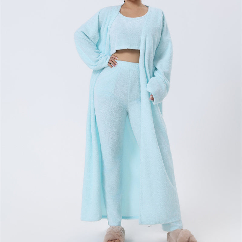 Cozy 3PCS Women’s Lounge Pajama Set – Winter Warm Outfit