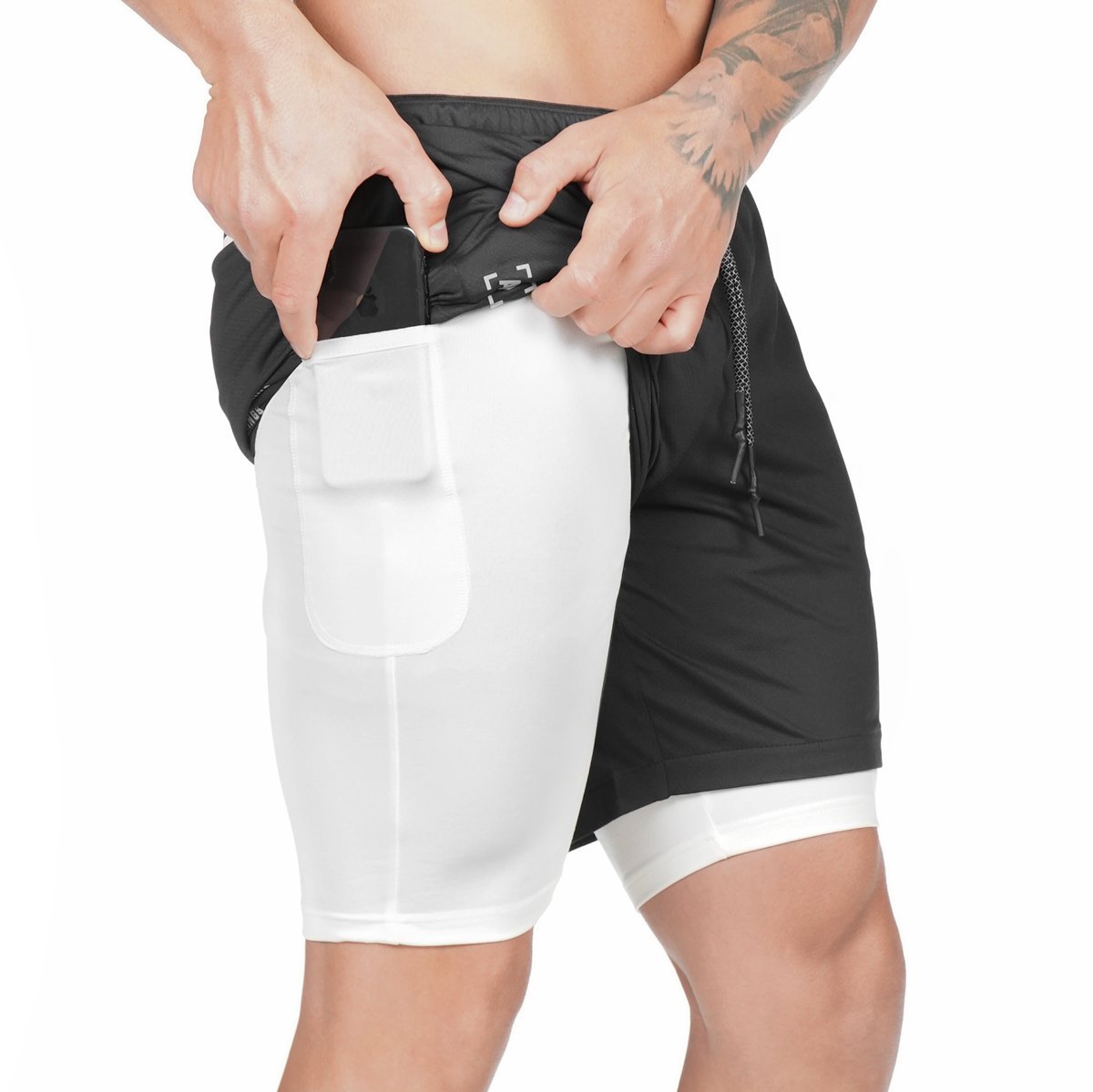 Men’s Pocket Compression Shorts – Workout Running Gym Training Underwear