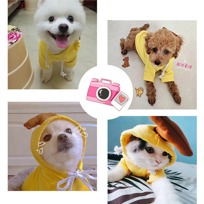 Cute Fruit Dog Hoodie – Warm Fleece Outfit for Small Pets