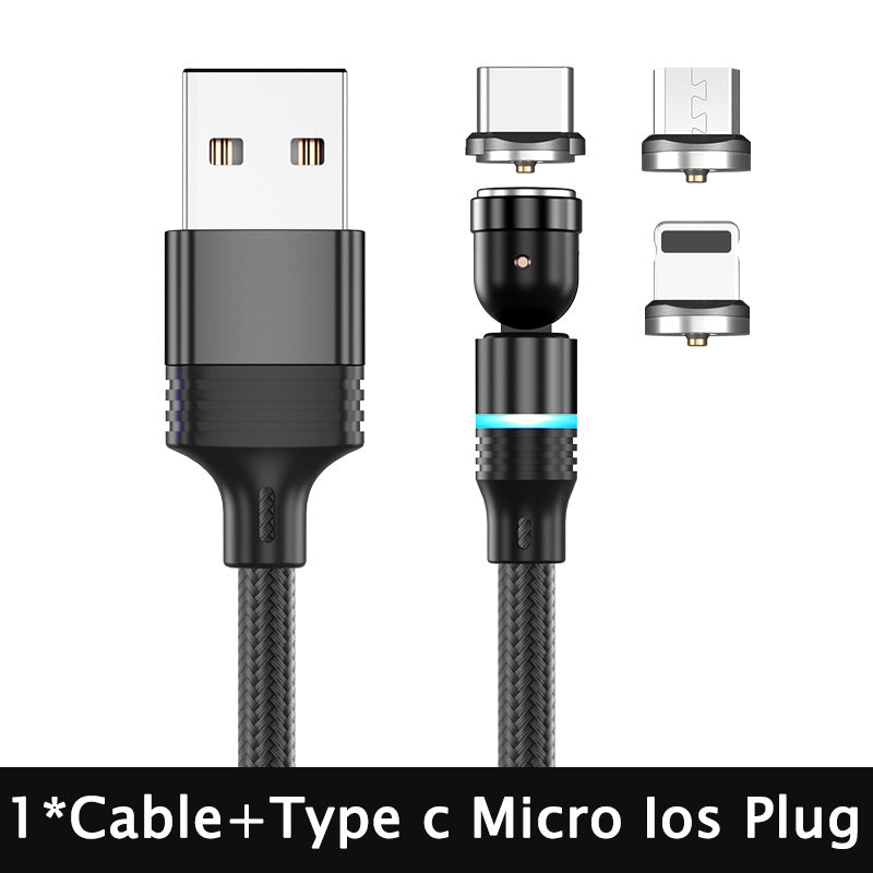 540° Magnetic Fast Charging Cable – Rotating USB Type-C Charger
