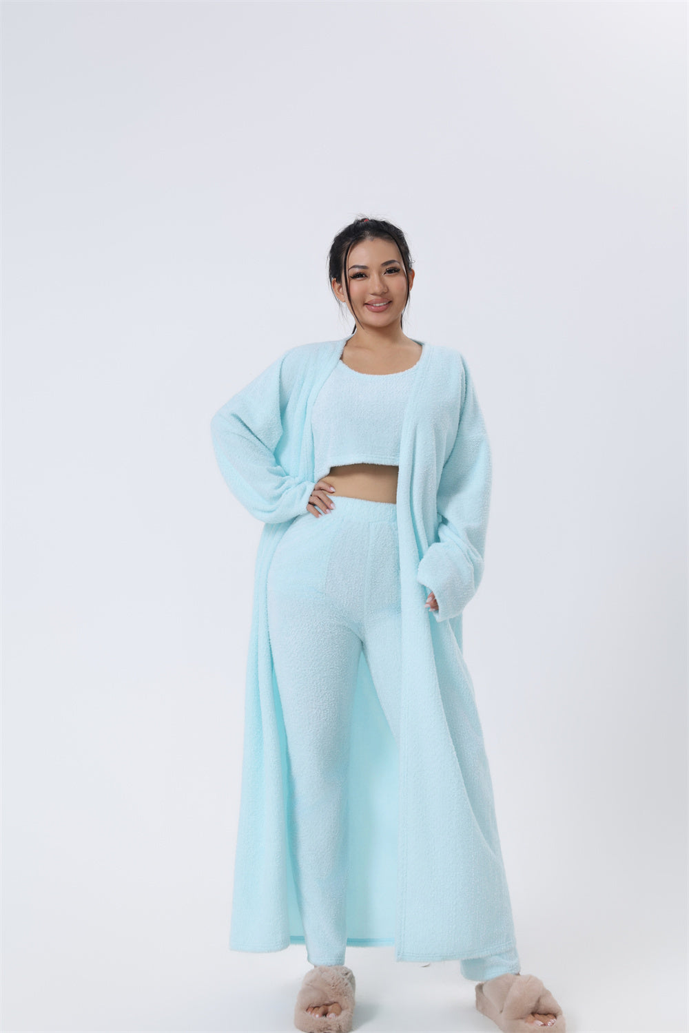 Cozy 3PCS Women’s Lounge Pajama Set – Winter Warm Outfit
