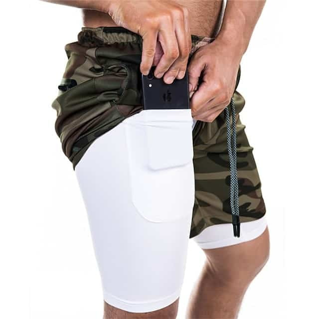 Men’s Pocket Compression Shorts – Workout Running Gym Training Underwear