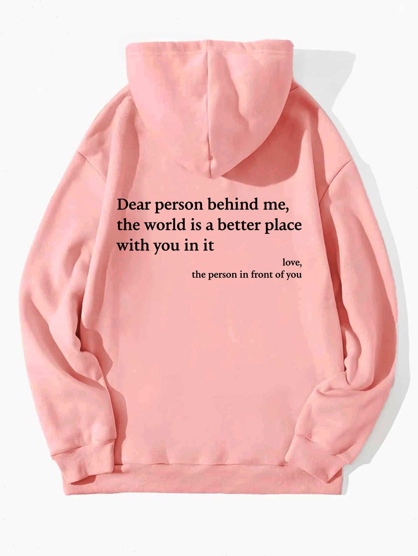 Women’s Plush Hoodie – “Dear Person Behind Me” Letter Print Sweatshirt