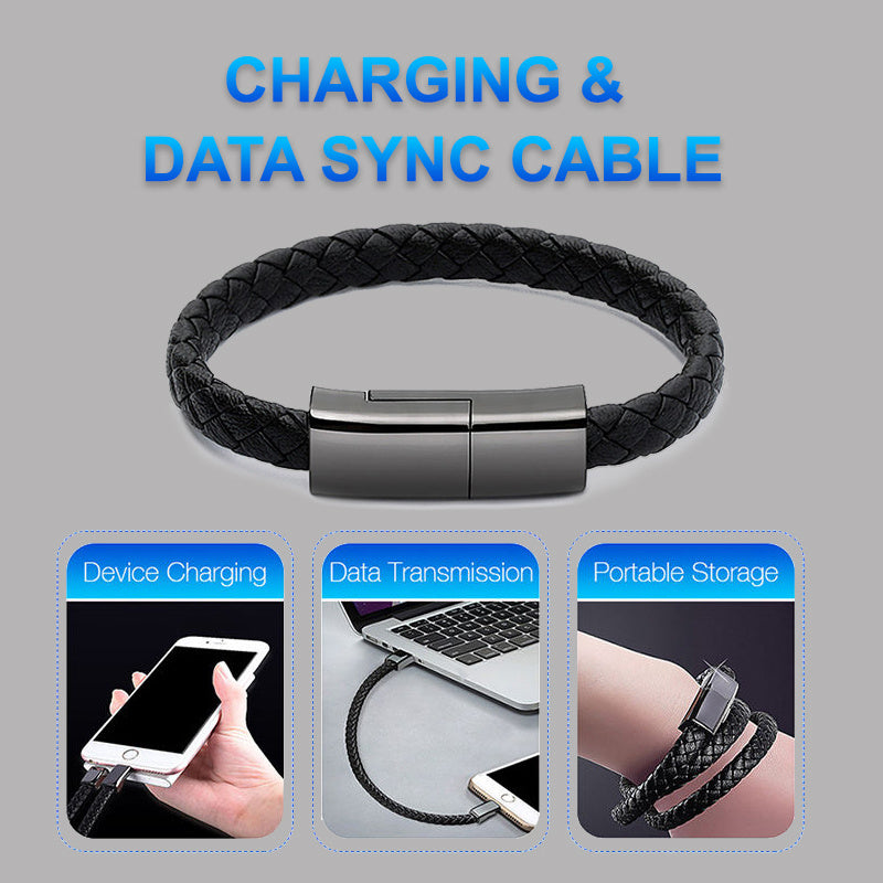 ⚡ Stylish Bracelet USB Charging Cable – Portable Data & Power Cord