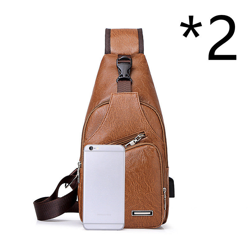 Men’s USB Charging Chest Bag – Casual Fashion Crossbody Shoulder Pack