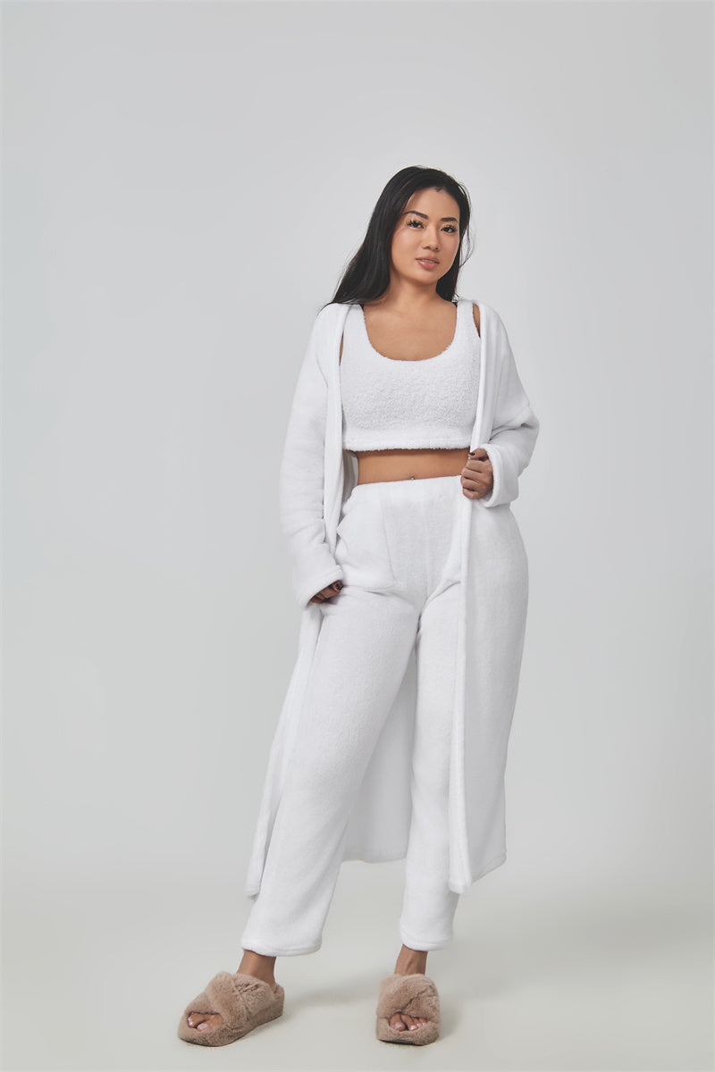Cozy 3PCS Women’s Lounge Pajama Set – Winter Warm Outfit